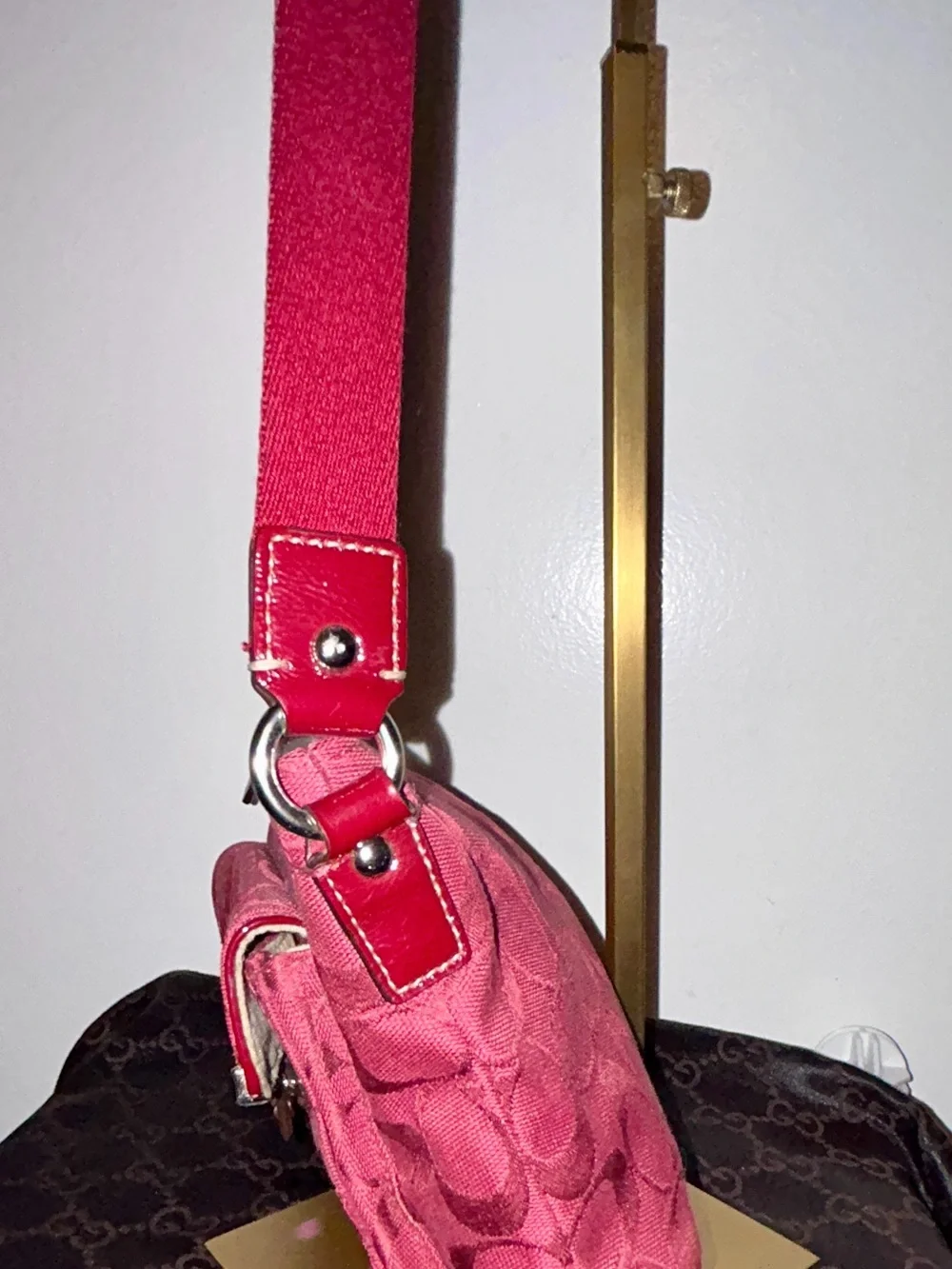 Coach Signature Swingpack Crossbody Bag in Red/Burgundy